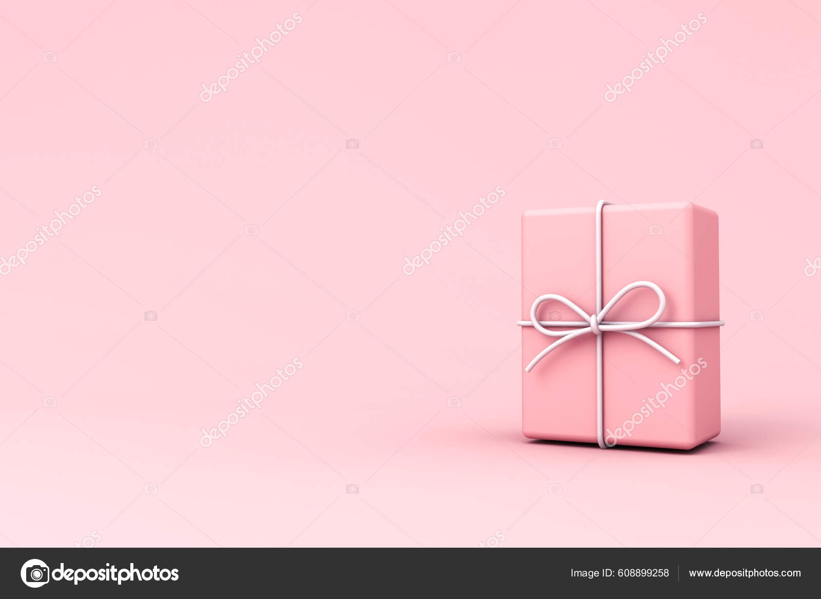 Minimal Pink Pastel Color Gift Box Present White Rope Ribbon Stock Photo by  ©3dconceptsman 608899258